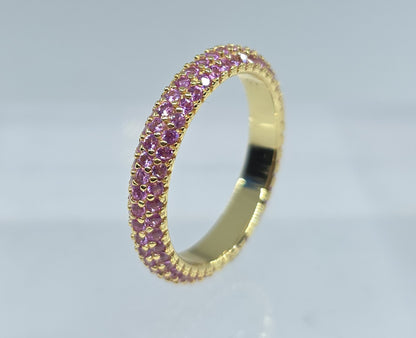 Pink Gemstone Eternity Band #646