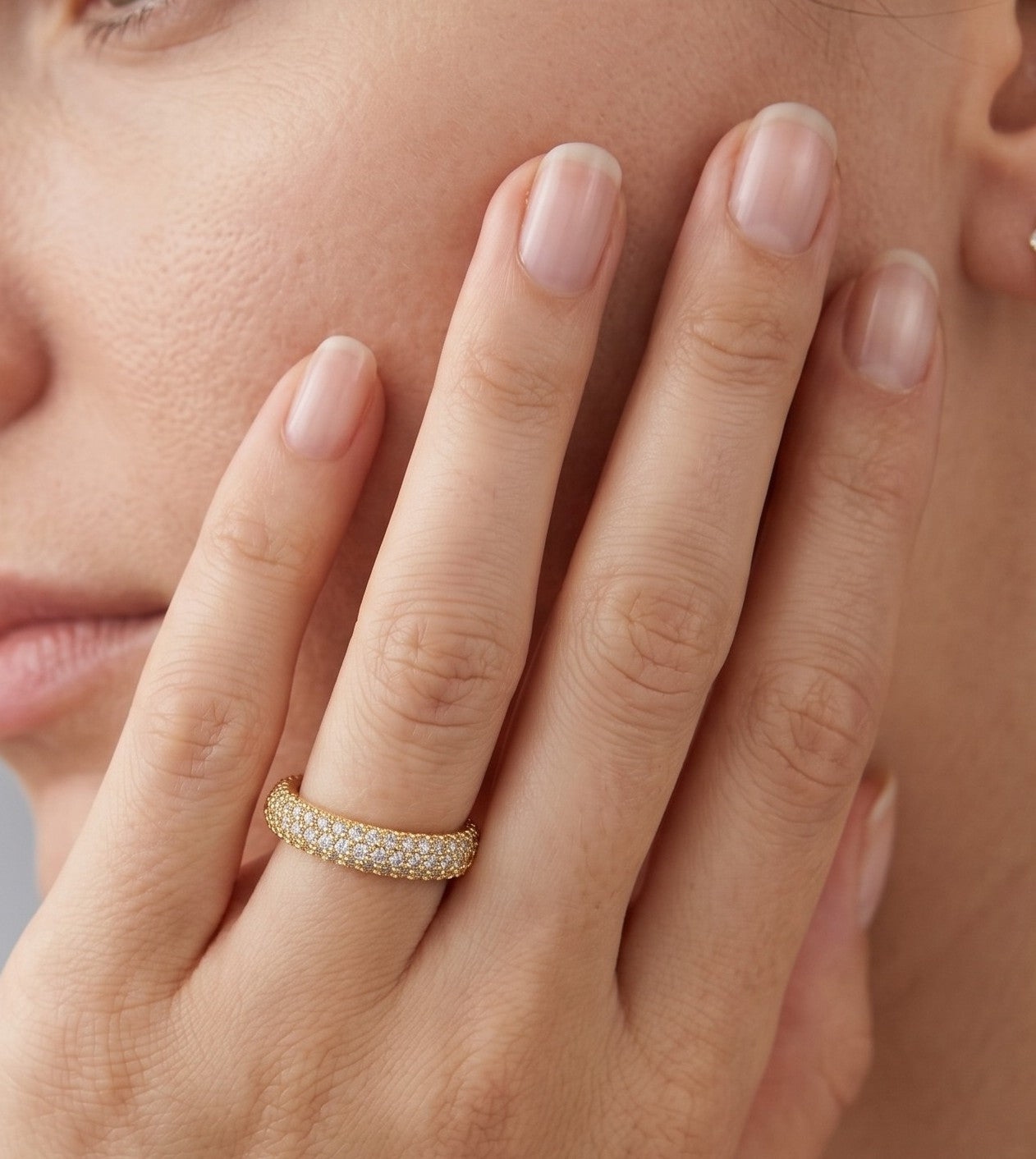 White Gemstone Eternity Band #648