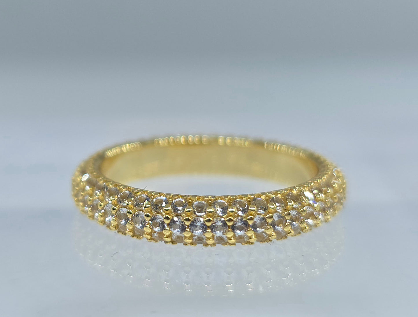 White Gemstone Eternity Band #648
