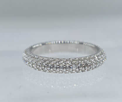 White Gemstone Eternity Band - Sterling Silver #649