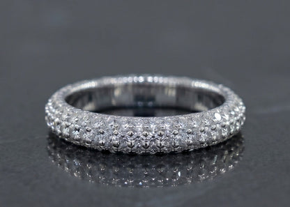 White Gemstone Eternity Band - Sterling Silver #649