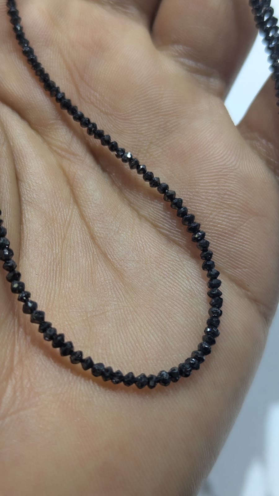 Natural Black Diamond Round Beads 2-2.1 mm - Single Strand