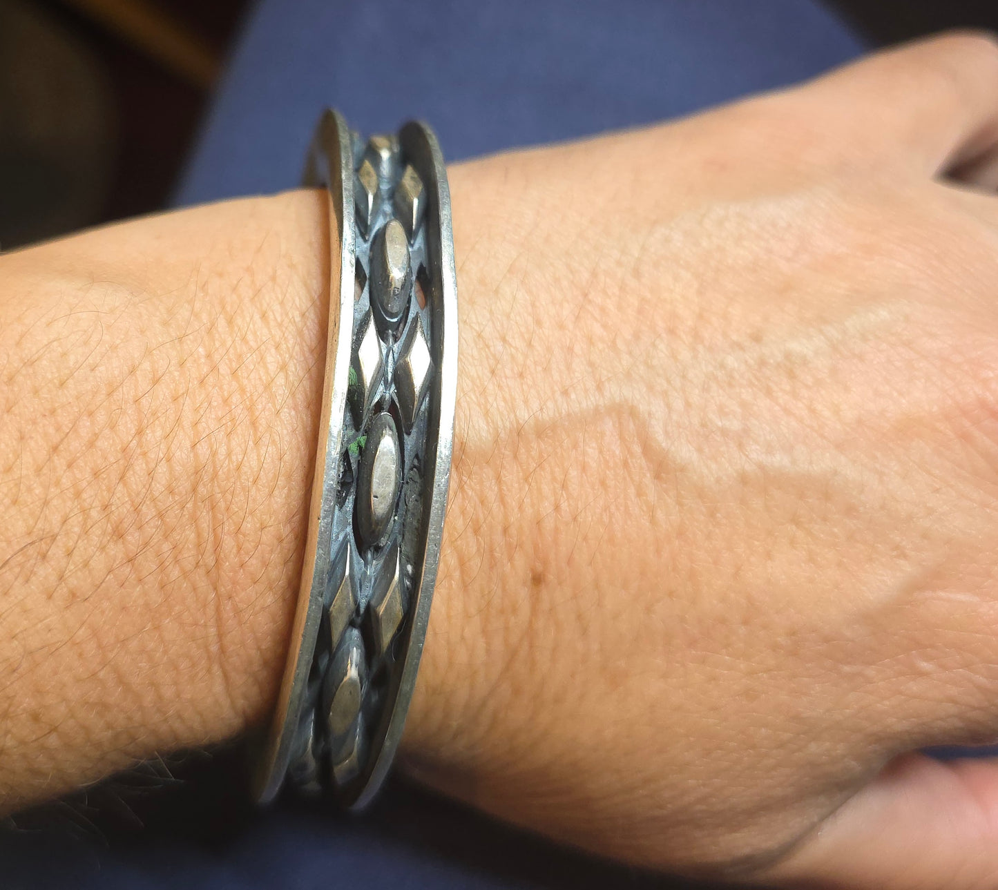 Rustic Sterling Silver Cuff Bracelet #602