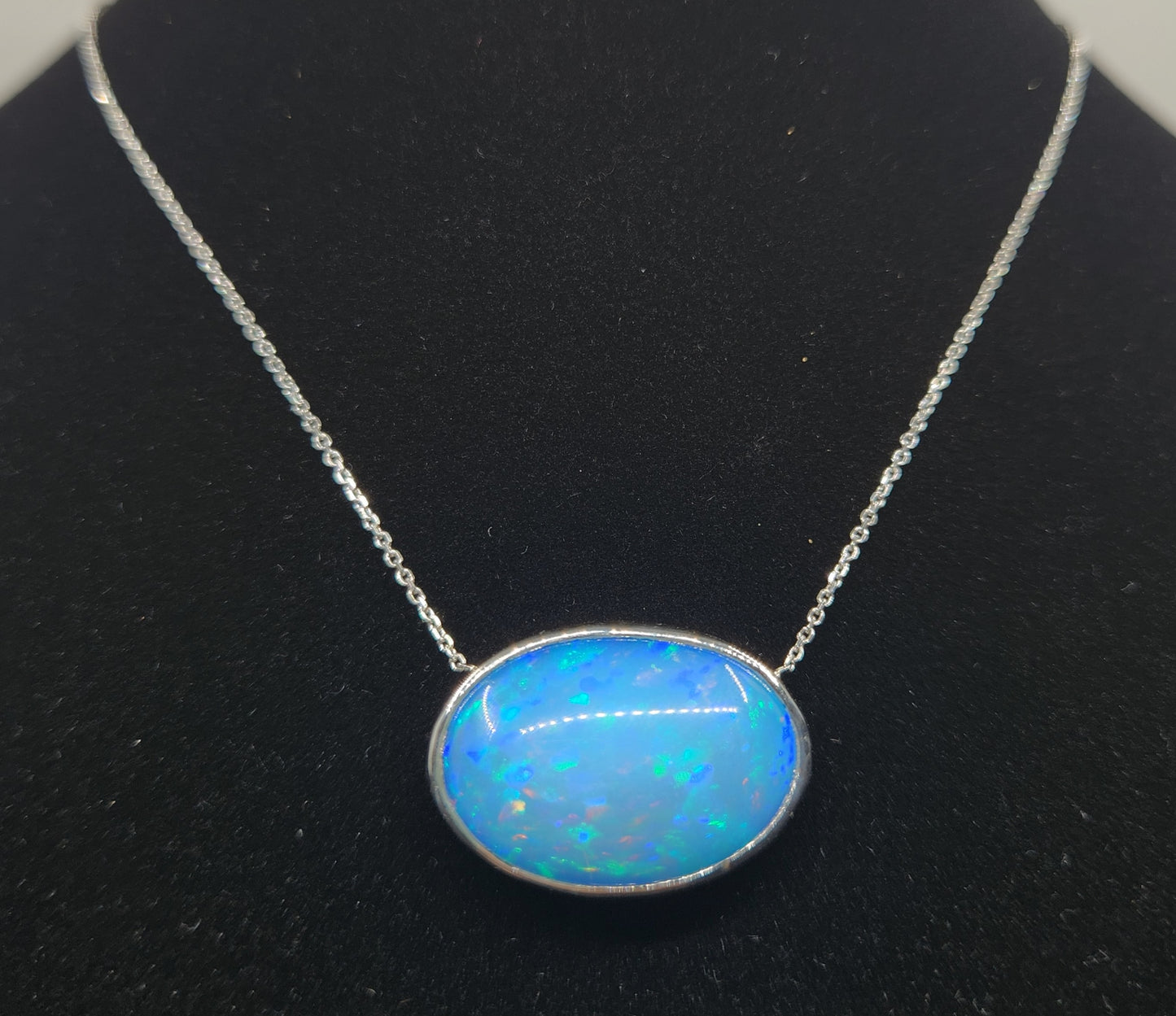 Opal & Diamond Platinum Pendant #488