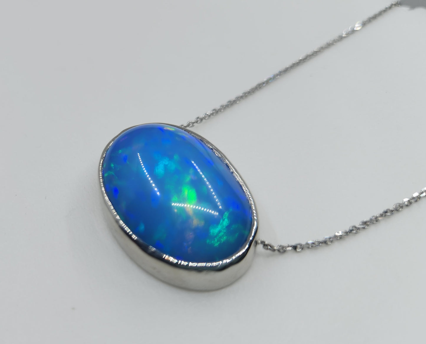 Opal & Diamond Platinum Pendant #488