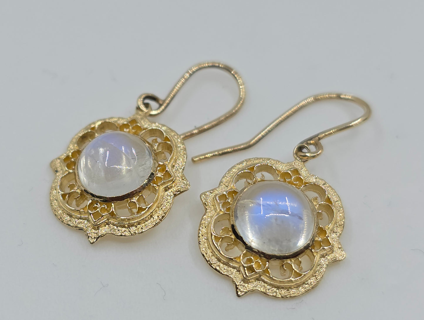 Moonstone Earring 14k Yellow Gold #600