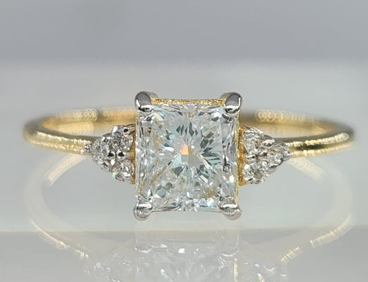 Princess Cut Diamond Ring 14k Yellow Gold #545