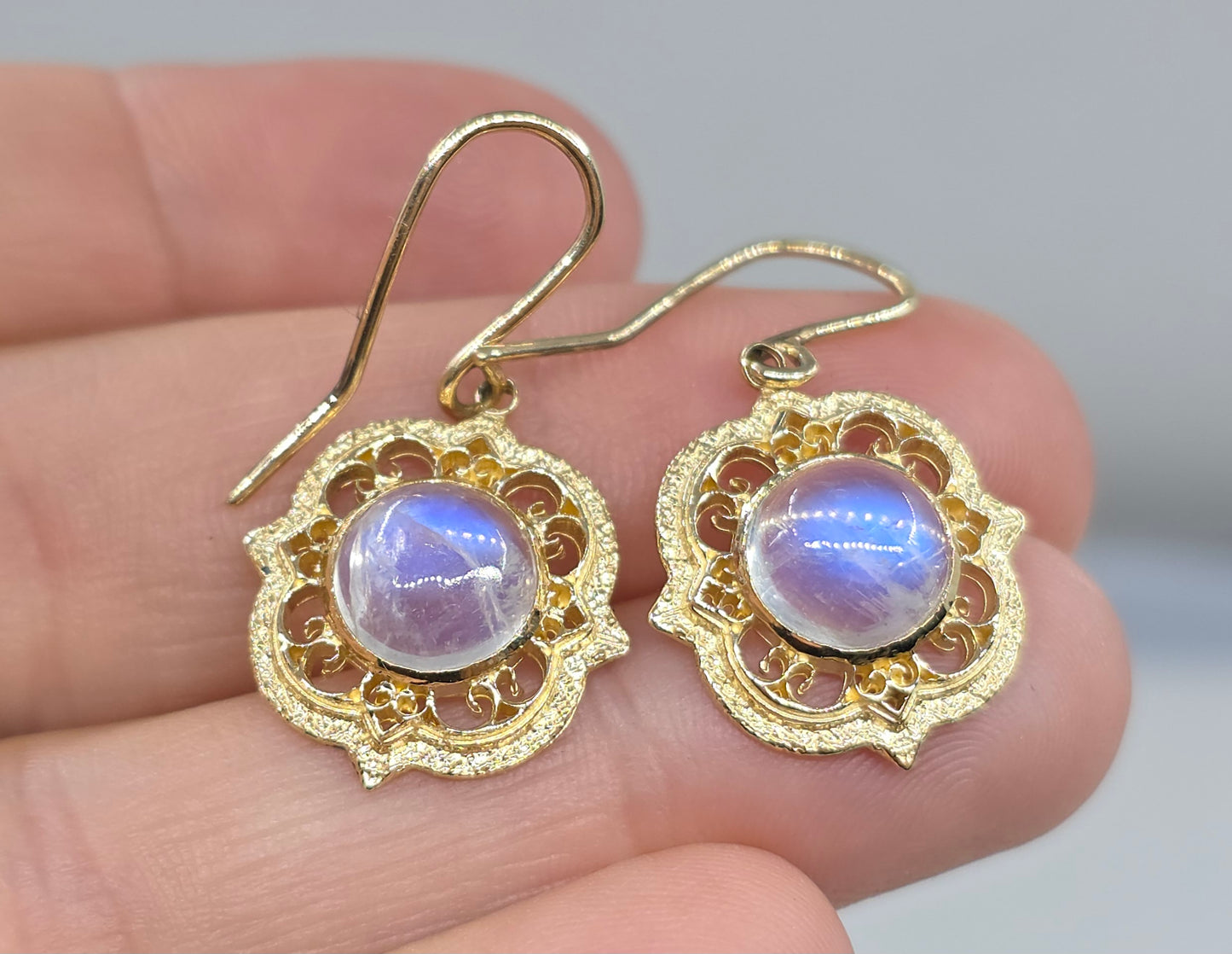 Moonstone Earring 14k Yellow Gold #600