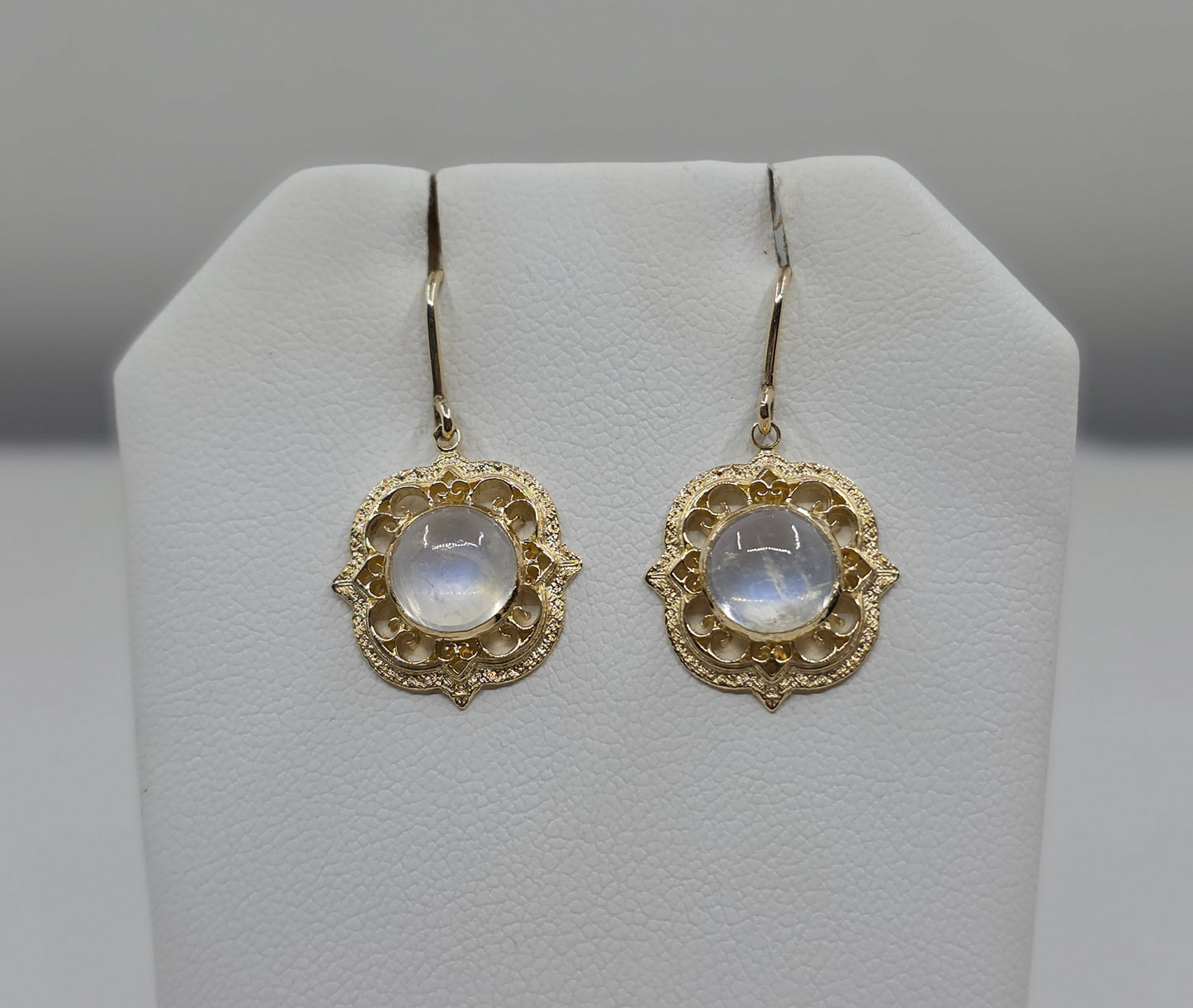 Moonstone Earring 14k Yellow Gold #600