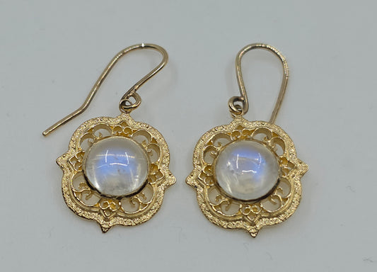 Moonstone Earring 14k Yellow Gold #600