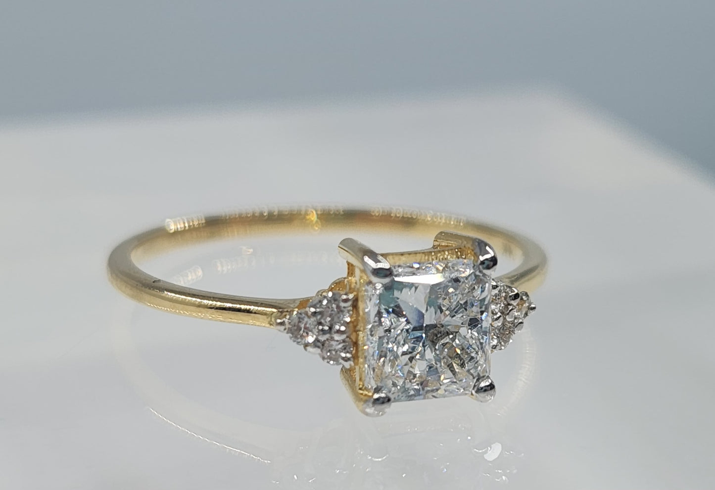 Princess Cut Diamond Ring 14k Yellow Gold #545