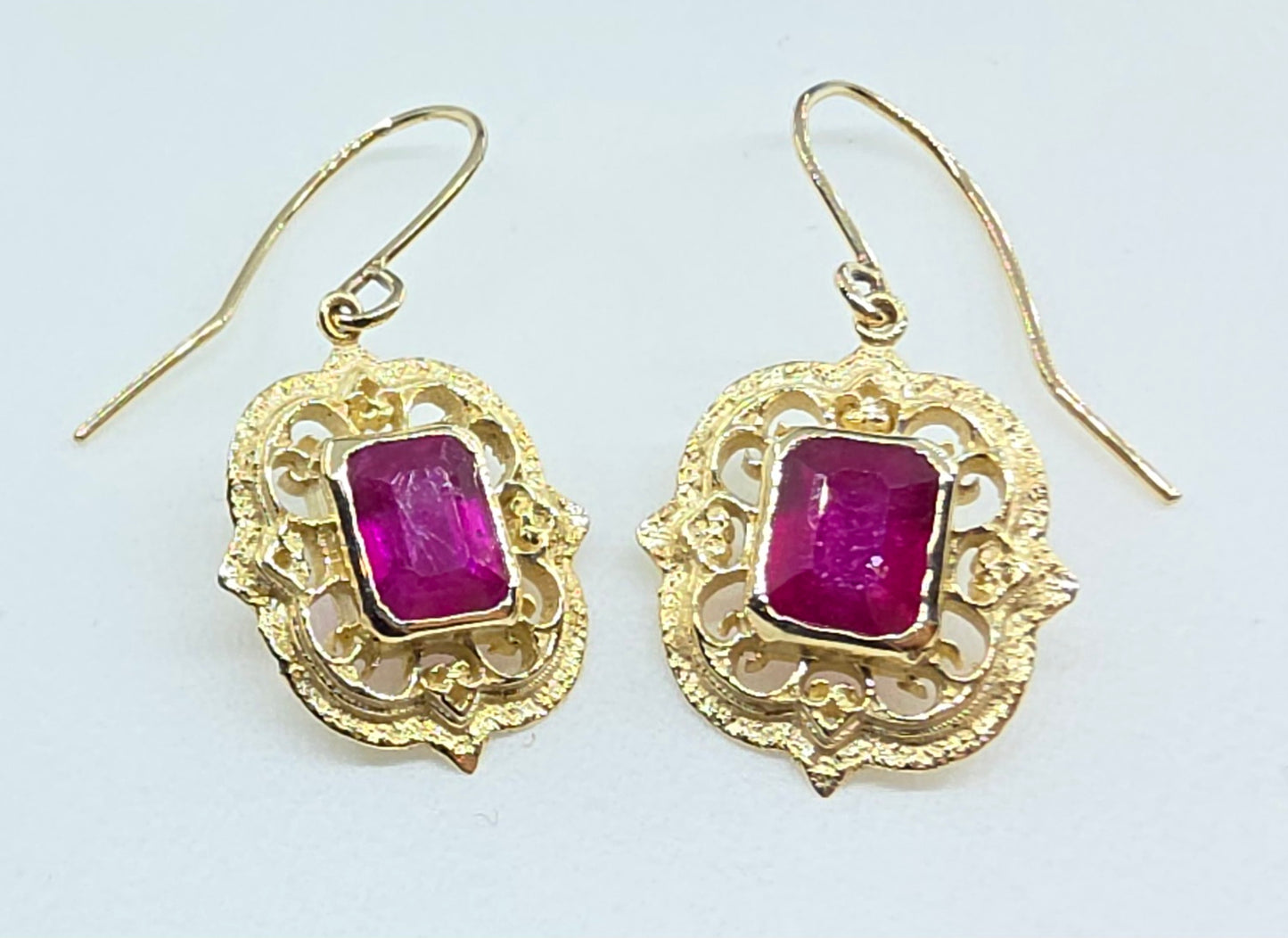 Ruby Earring 14k Yellow Gold #598