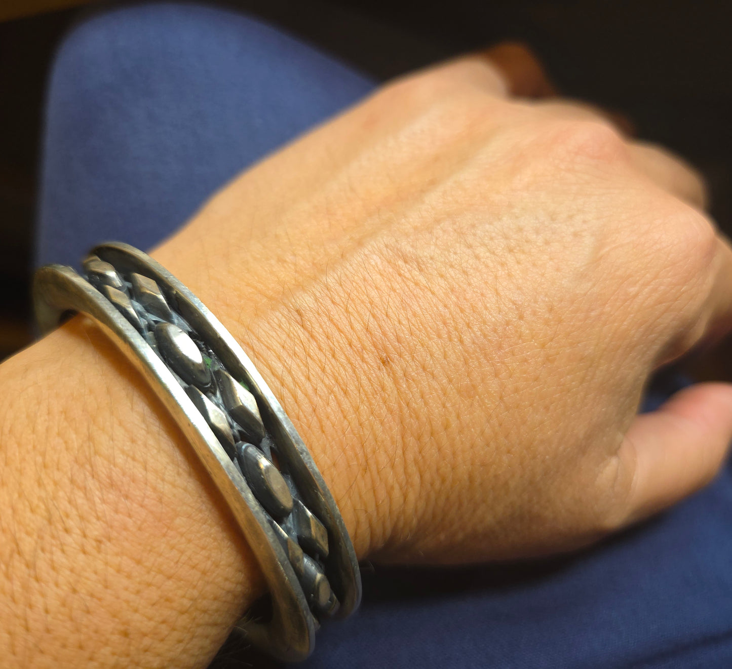 Rustic Sterling Silver Cuff Bracelet #602