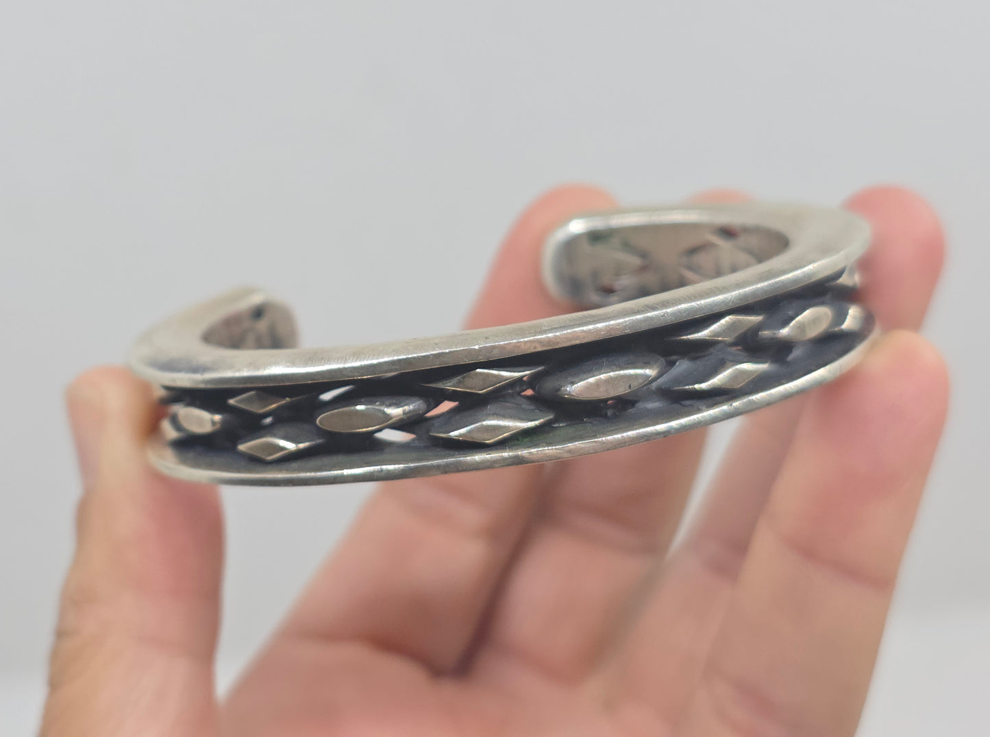 Rustic Sterling Silver Cuff Bracelet #602