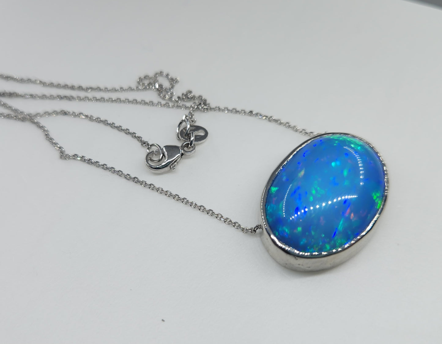 Opal & Diamond Platinum Pendant #488