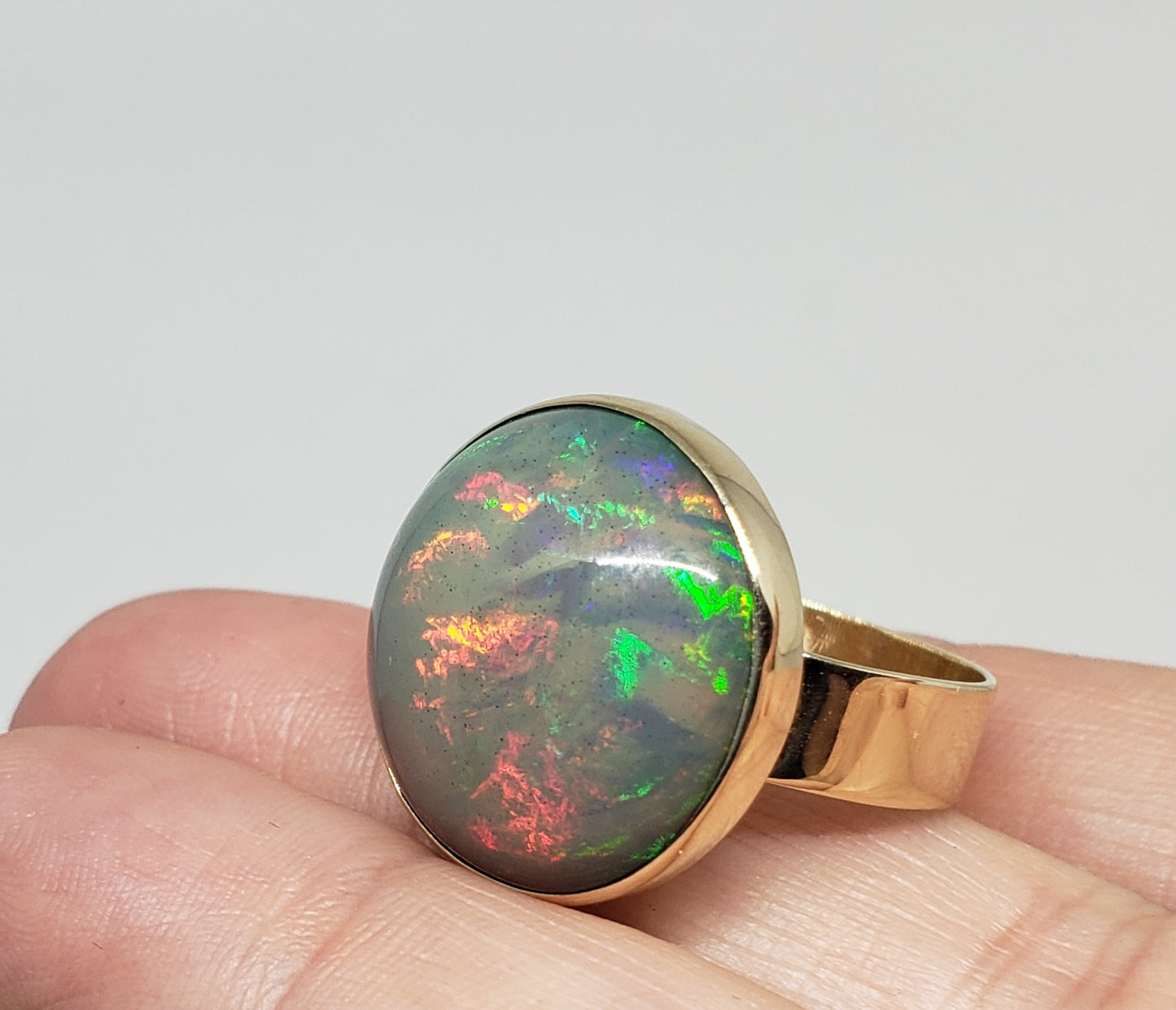 Ethiopian Opal Gold Ring 