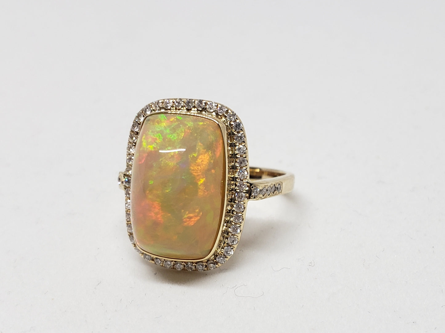Opal & Diamond Ring 14k Gold