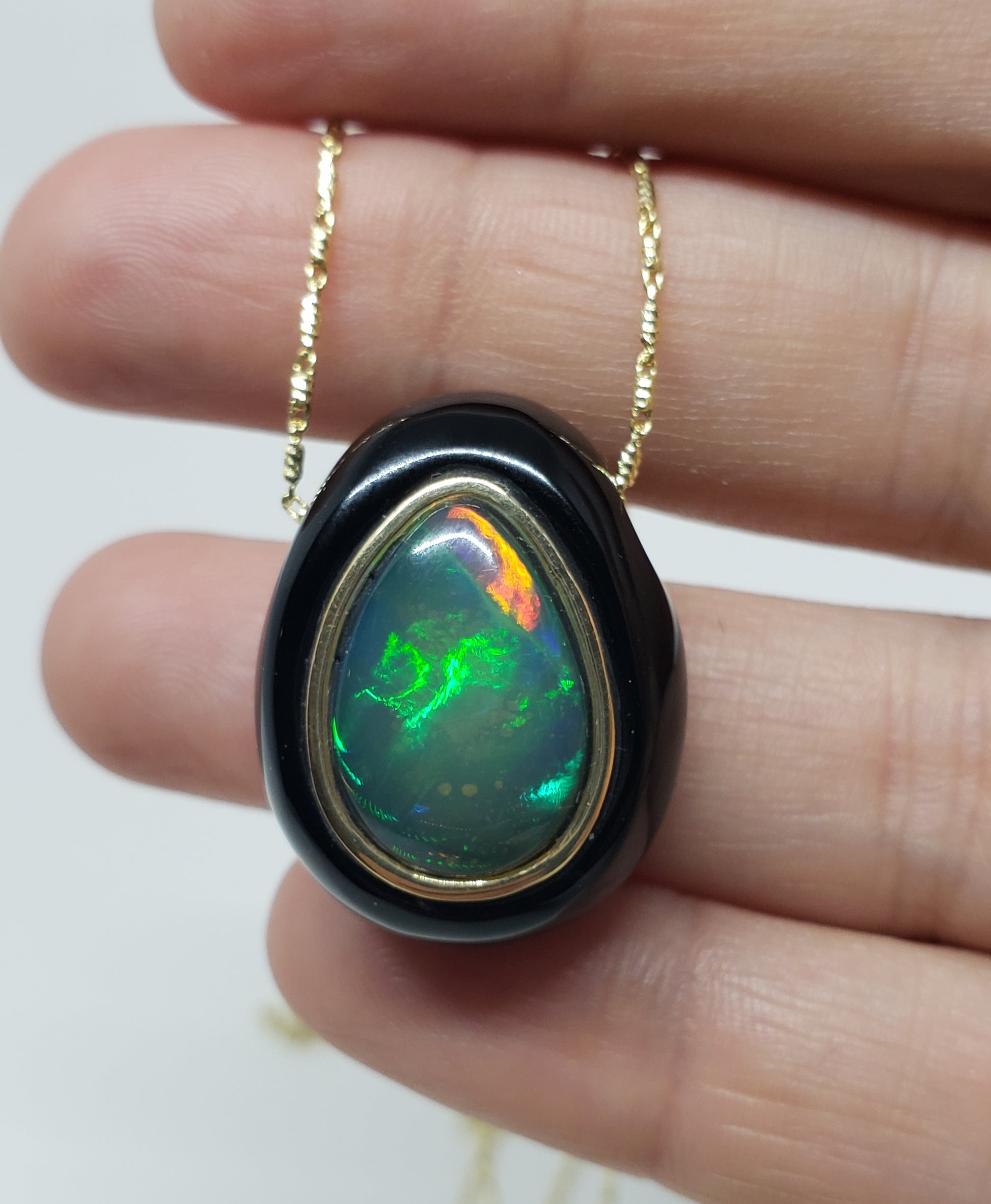 Opal Black Onyx Pendant