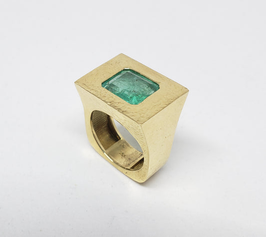 Men's Emerald 18k Gold Ring 