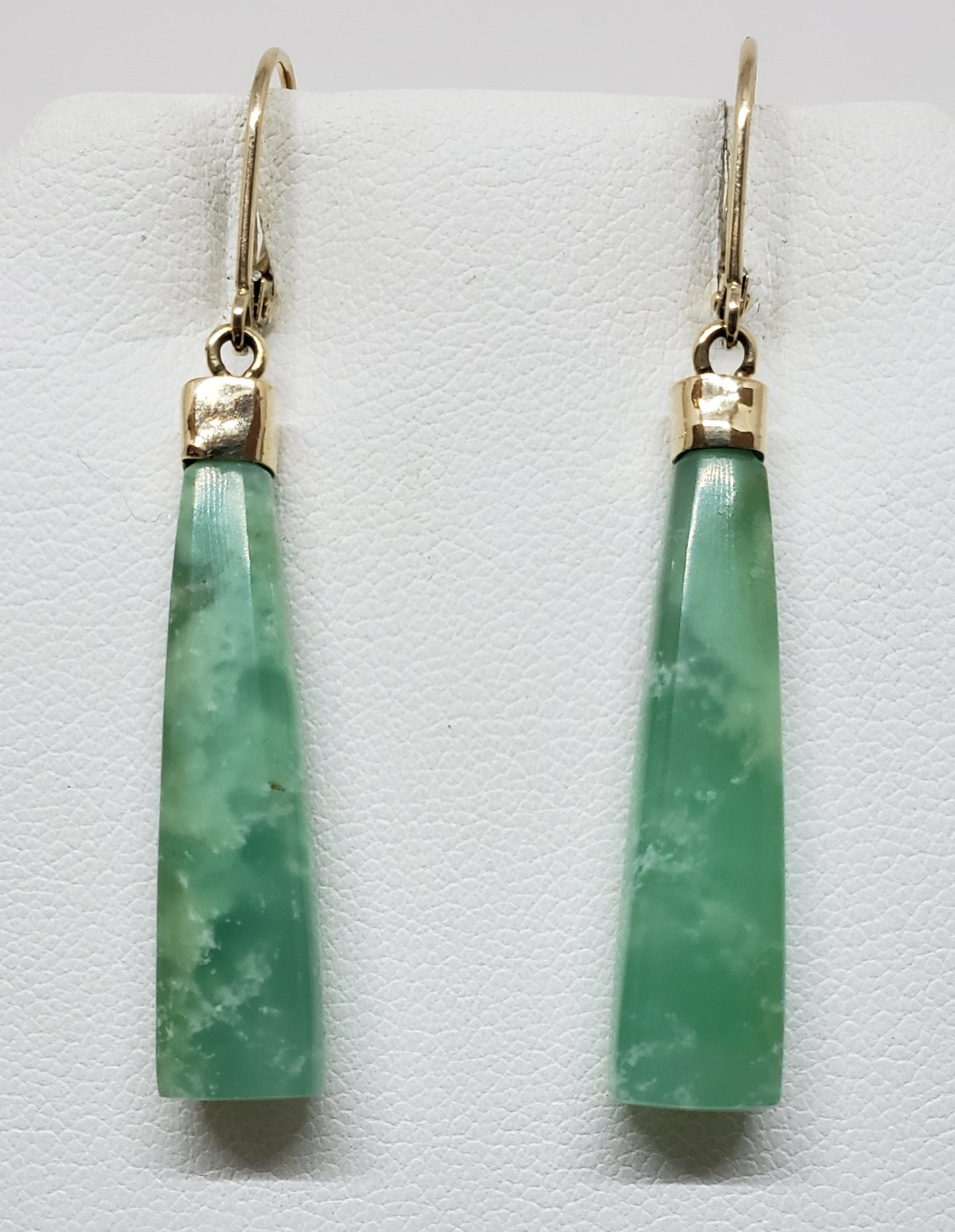 Green Chrysoprase  14k Gold Earrings
