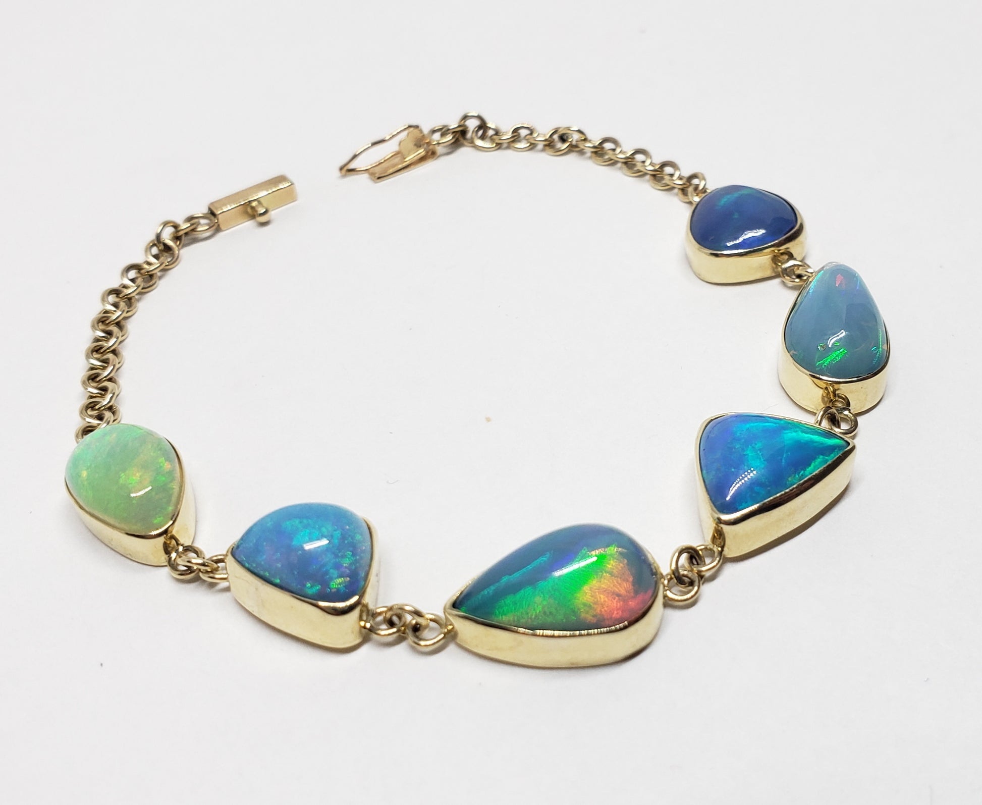 Gold Opal Link Bracelet