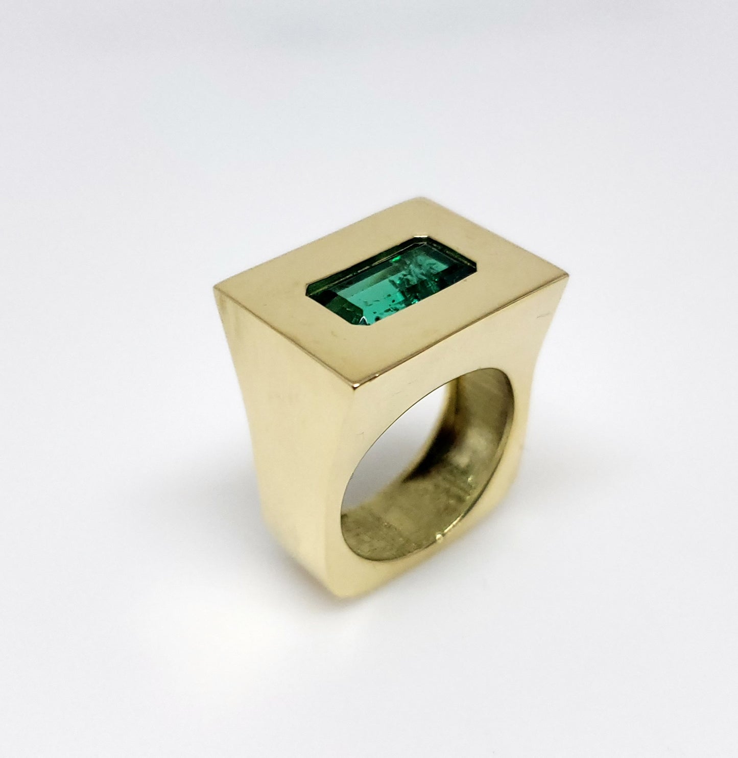 Mens Emerald 18k Gold Ring