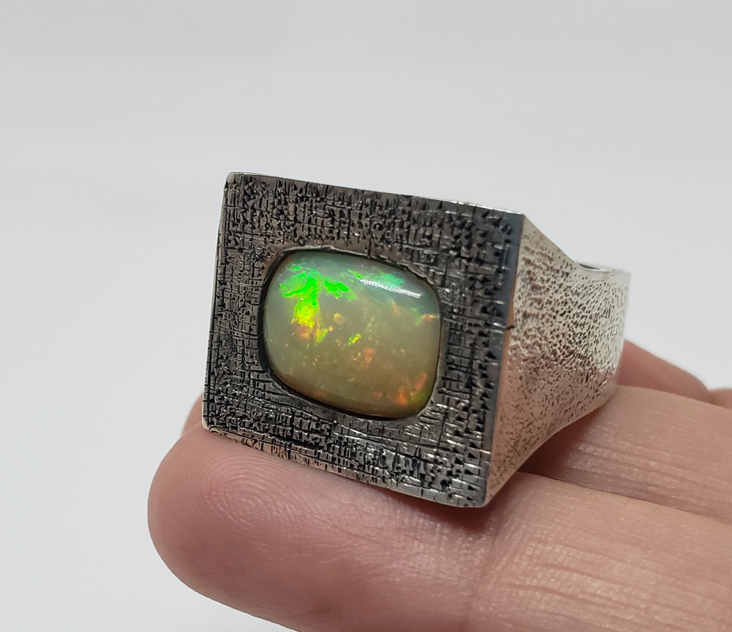 Sterling Silver Opal  Ring