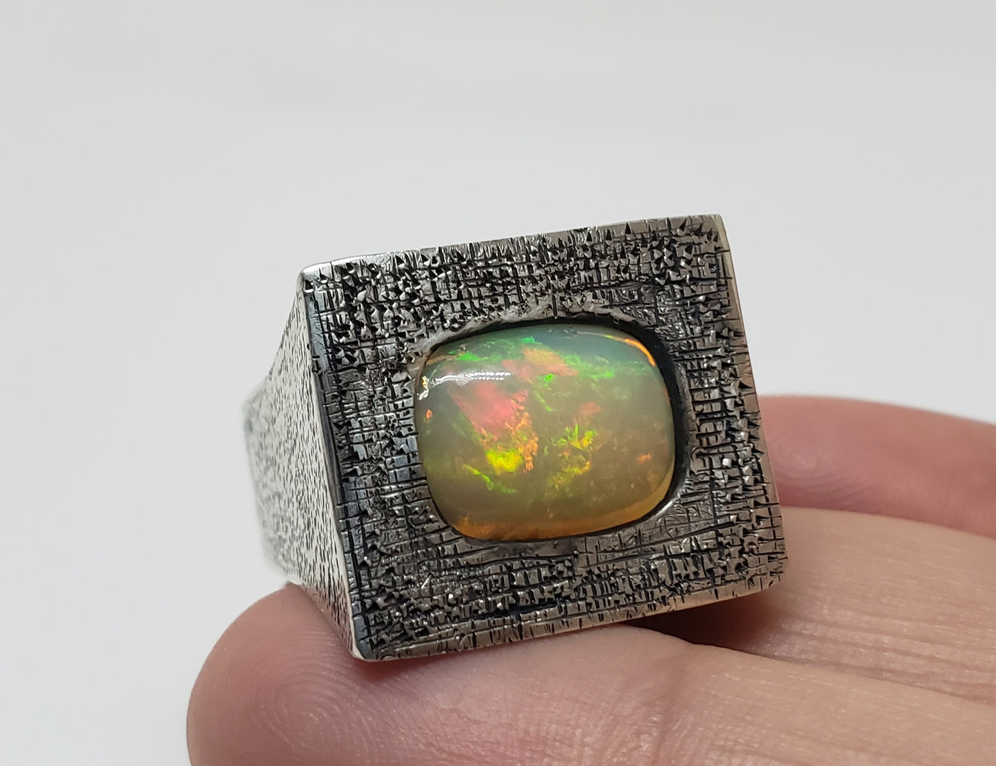 Sterling Silver Opal  Ring
