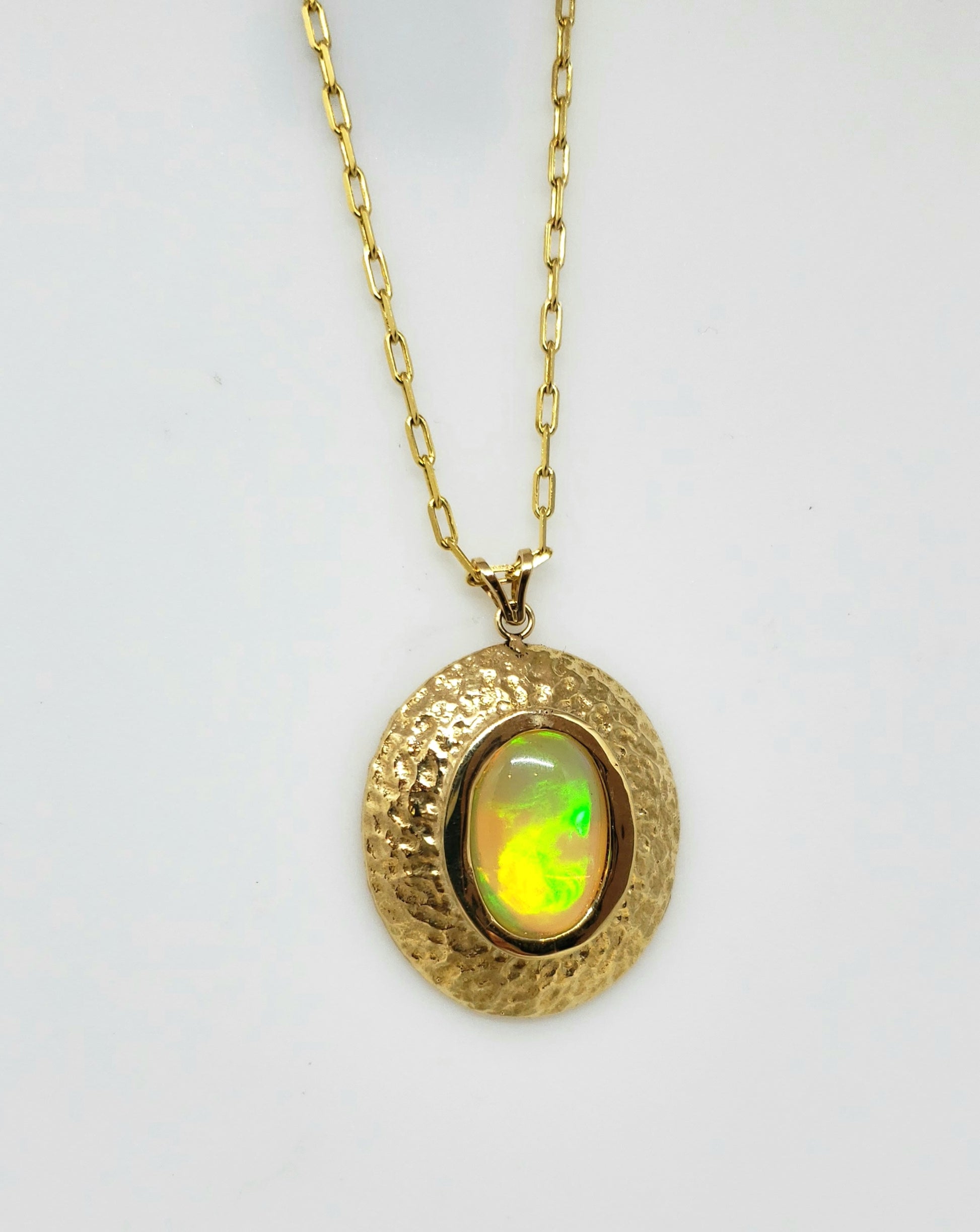 Opal Gold Pendant Necklace