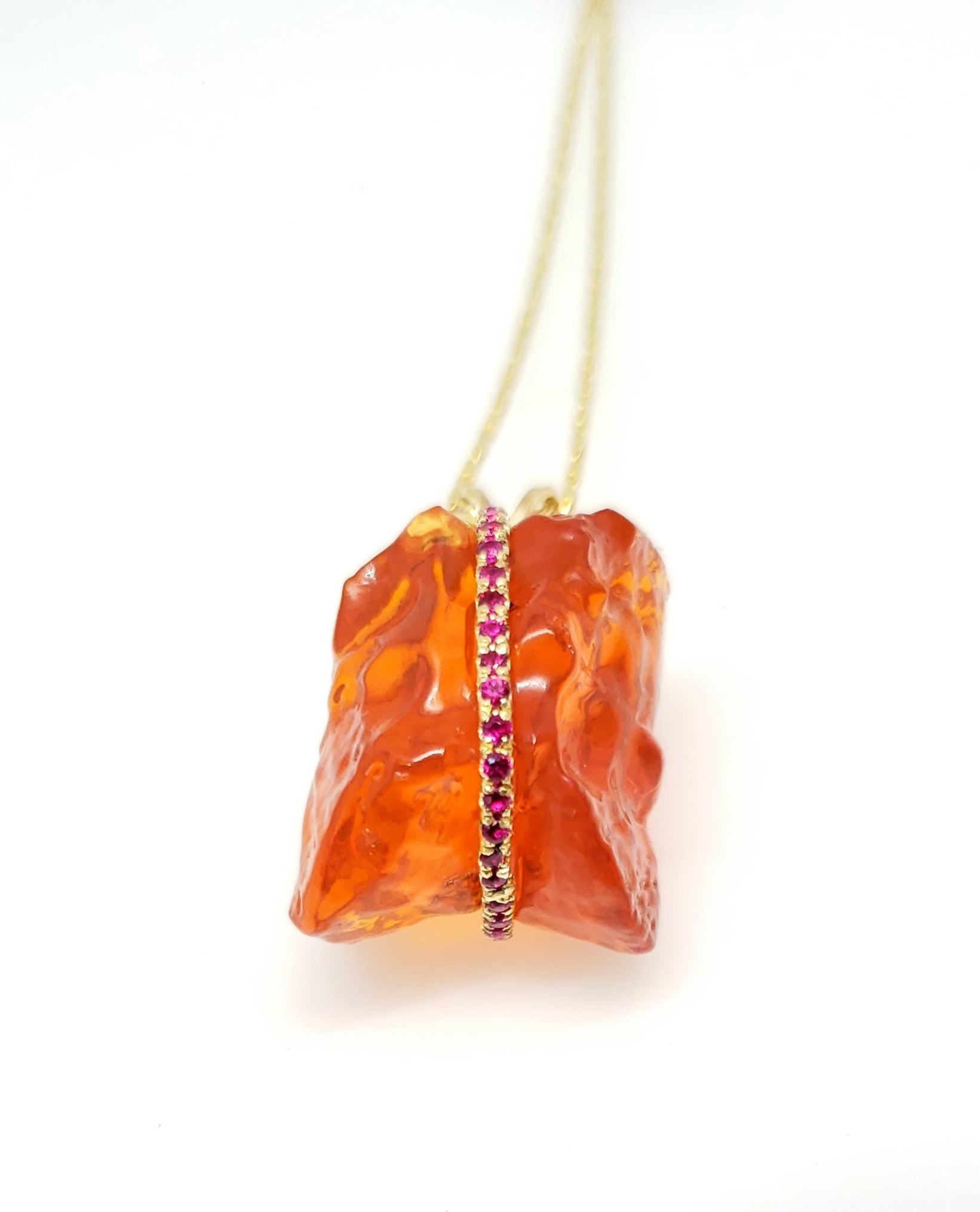 Fire Opal Ruby Pendant 
