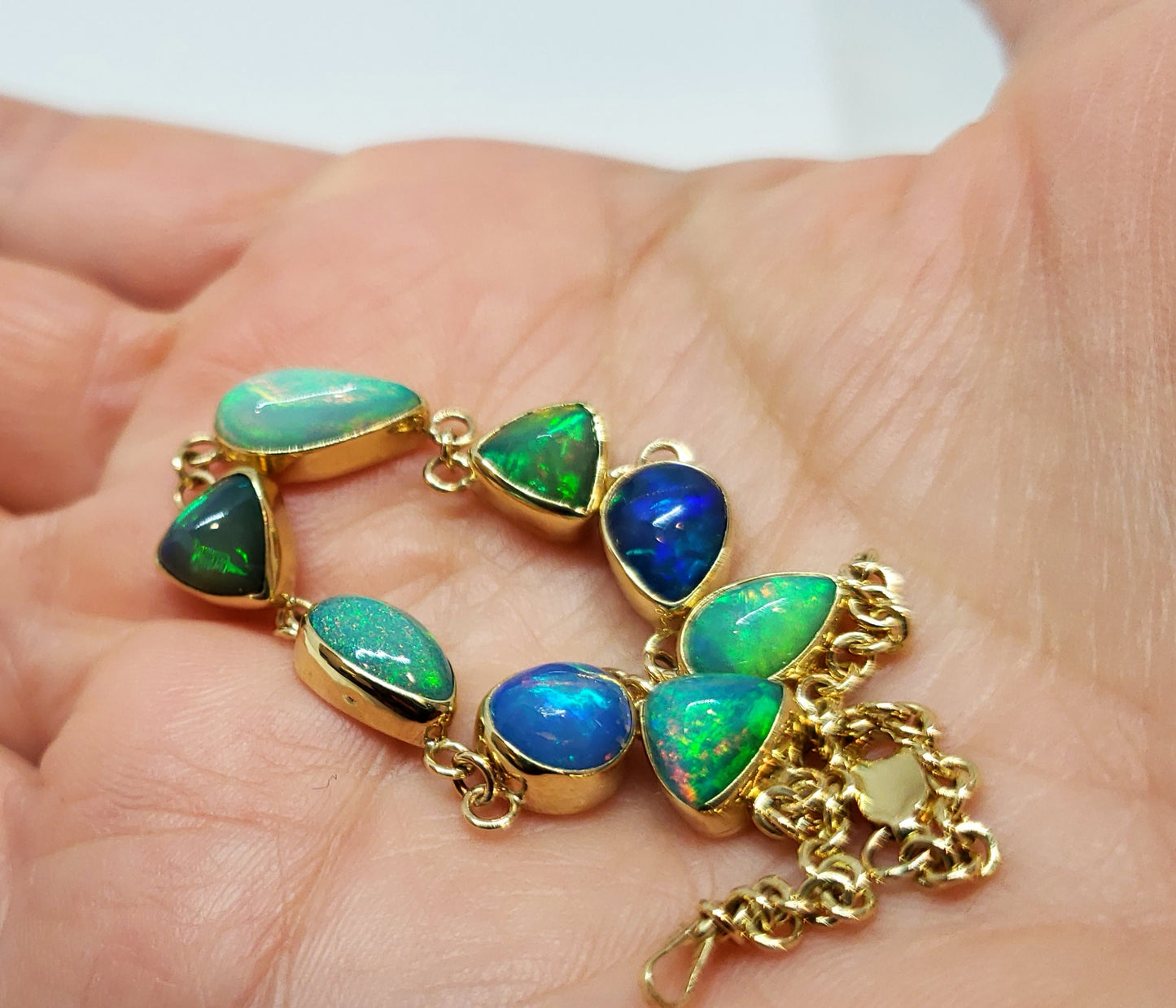 Opal Link Bracelet 14k Gold #104