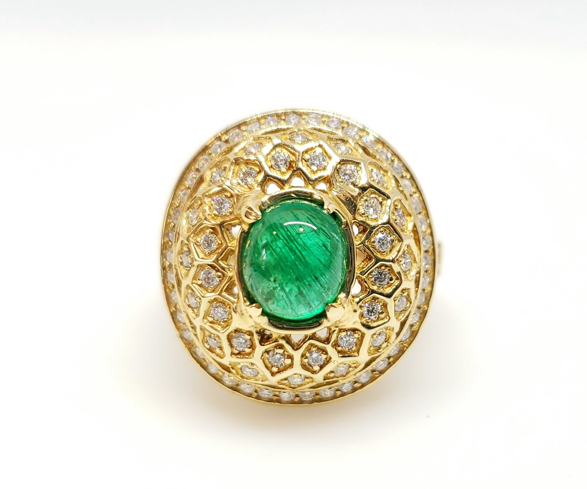 Emerald Diamond Gold Ring 