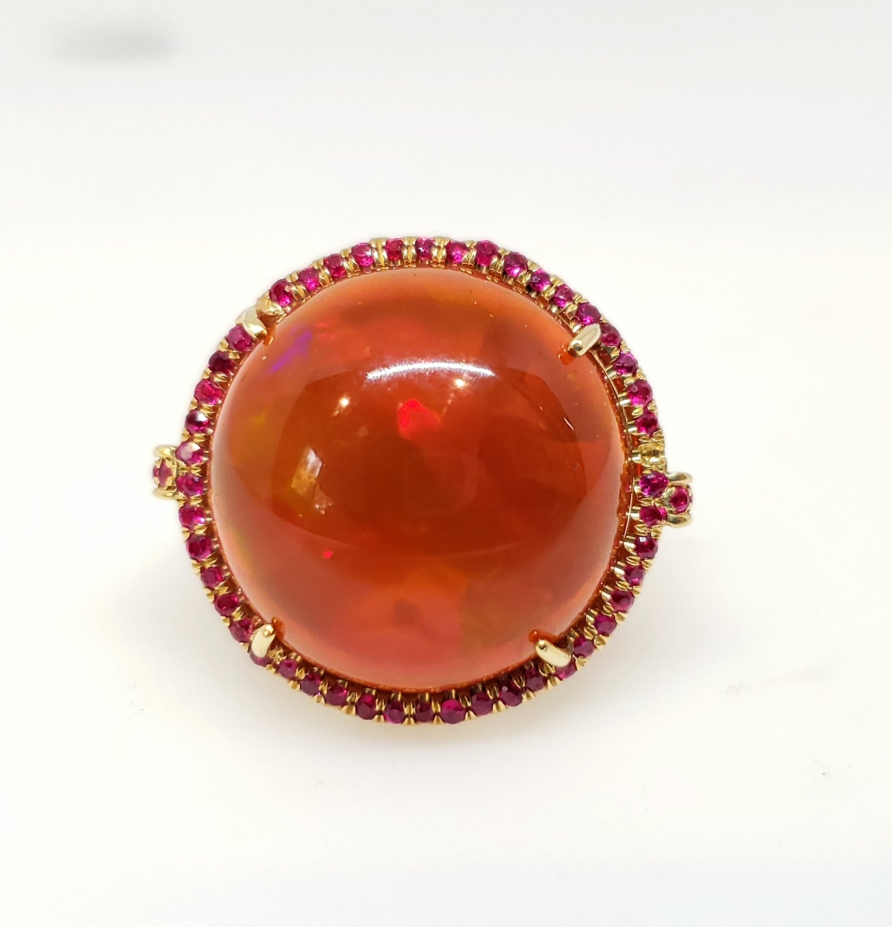 Red Opal Ruby Gold Ring 