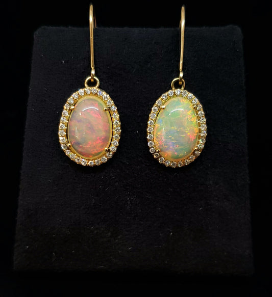 Opal Diamond Earrings 