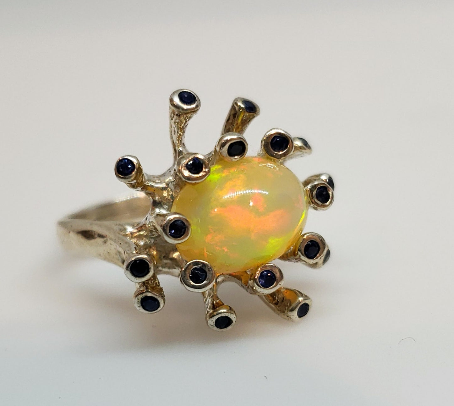 Opal Sapphire Gold Ring 