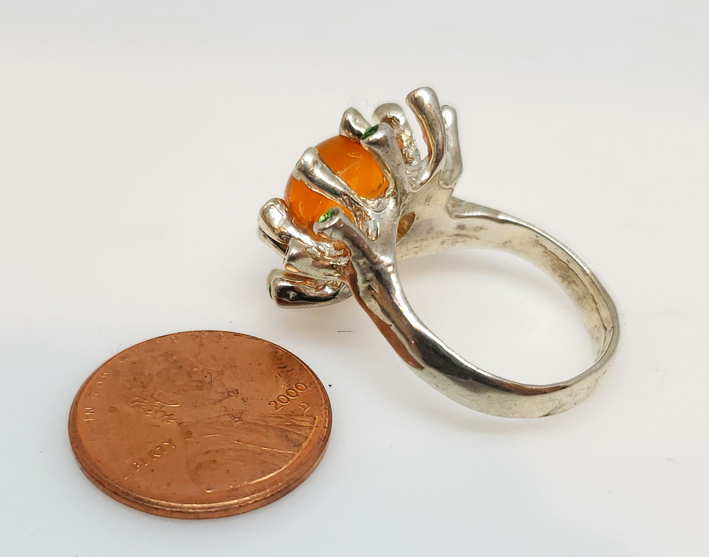 Opal & Garnet Sterling Silver Ring #115