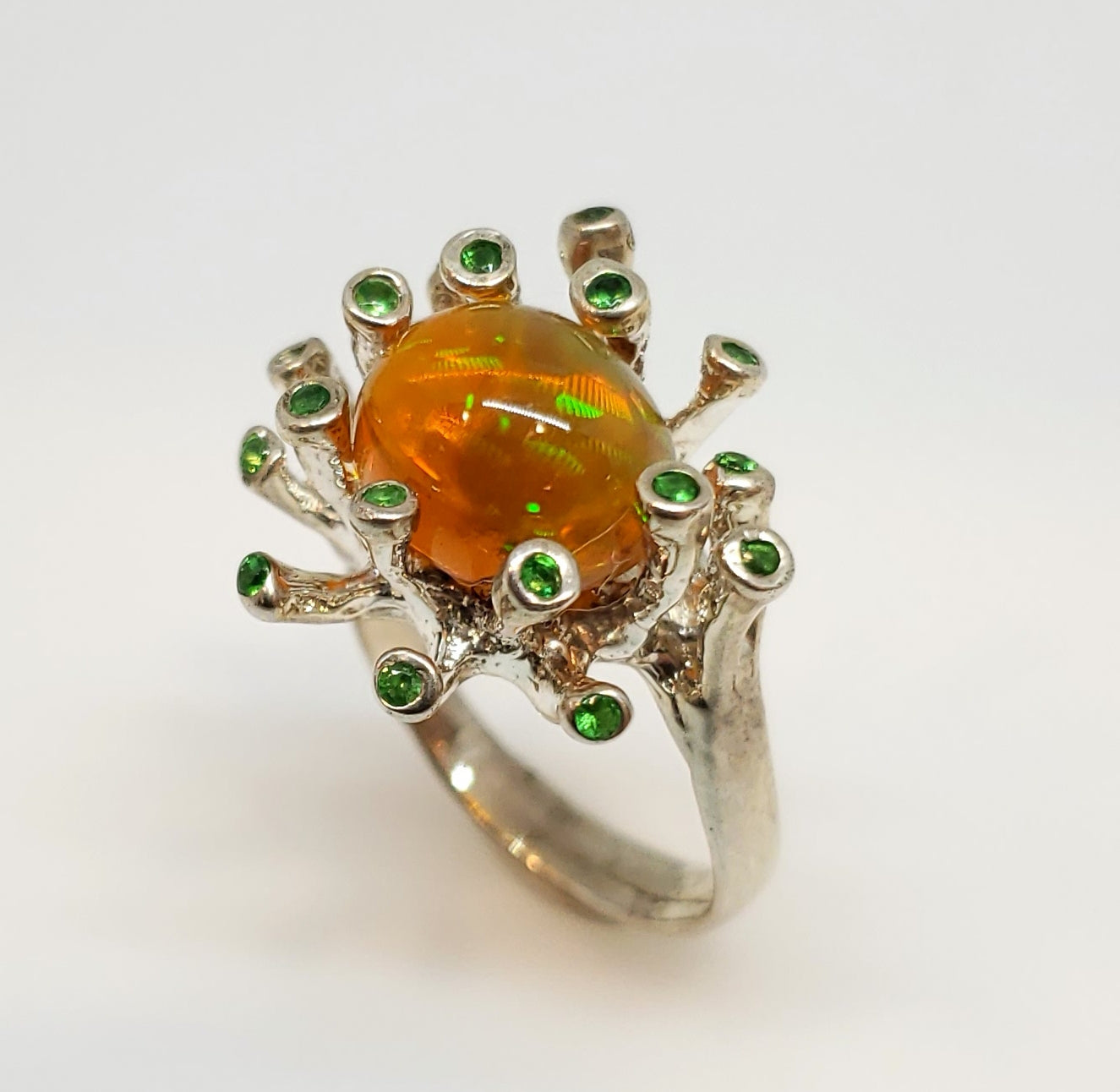 Orange Opal Gold Ring 