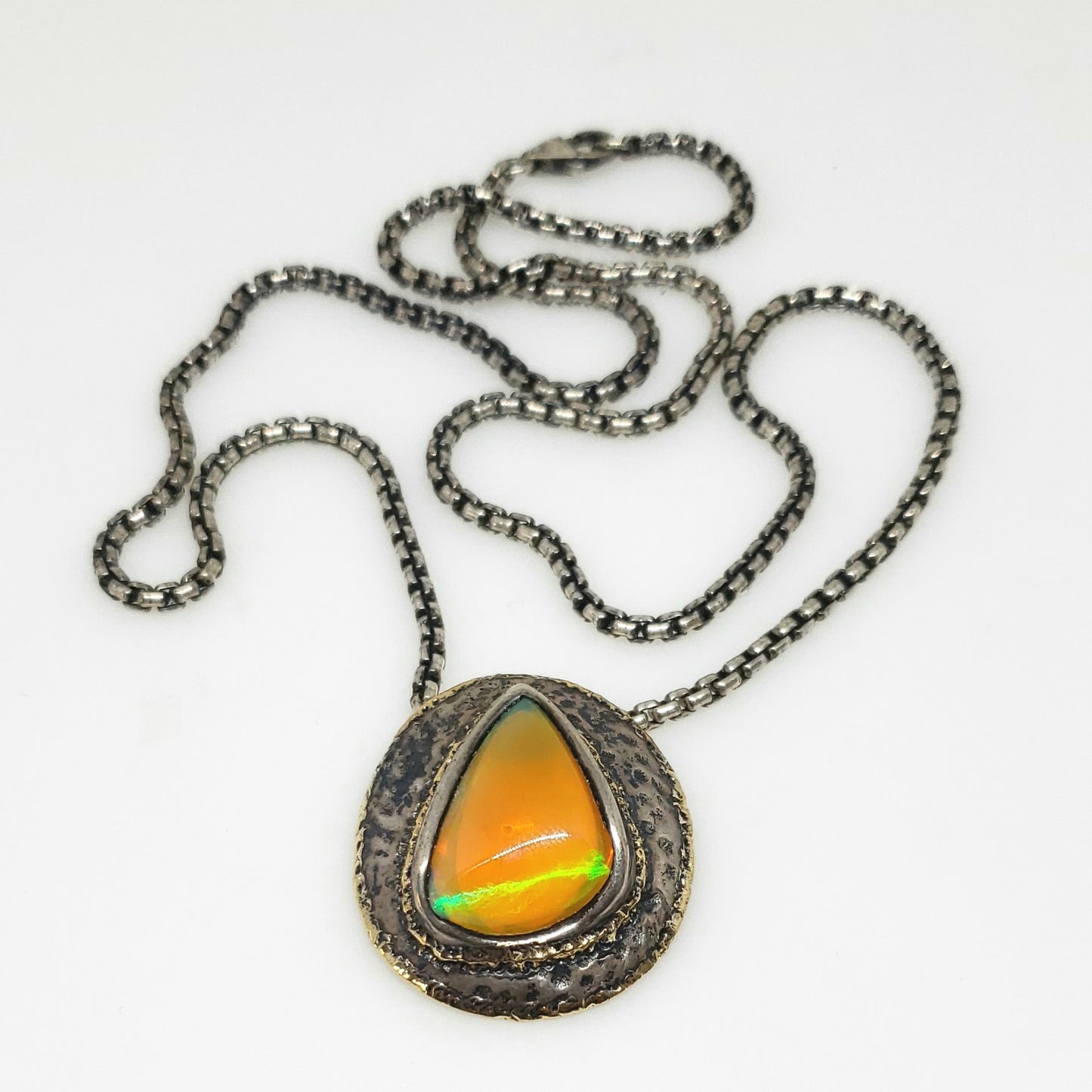 Opal Medallion Pendant Sterling Silver #122