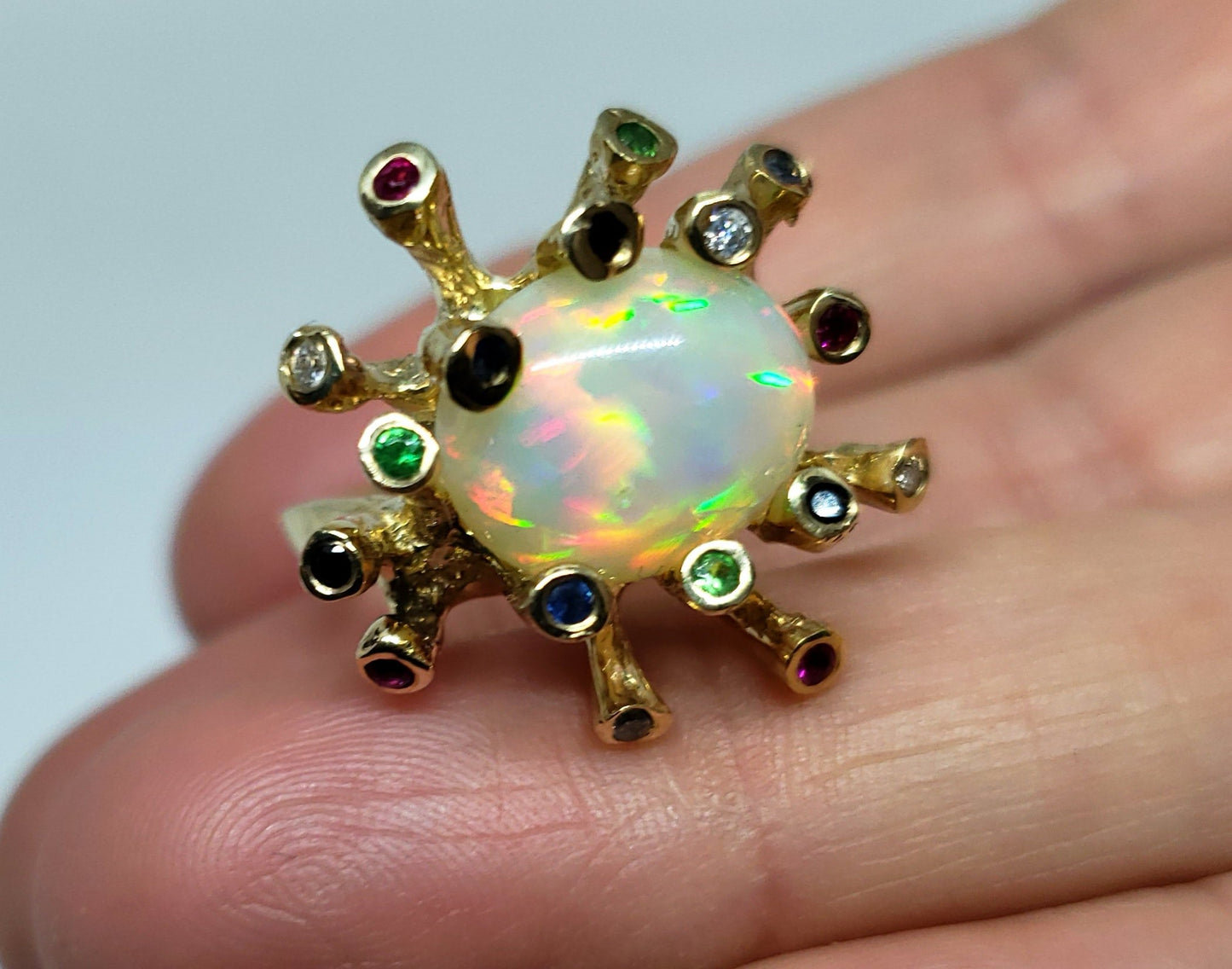 Opal Gemstones Ring 14k Gold #125