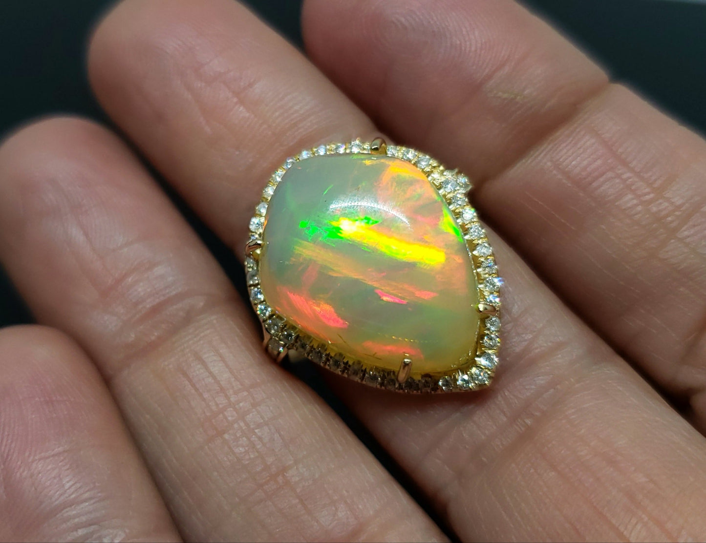 Opal & Diamond Ring 14k Gold #127