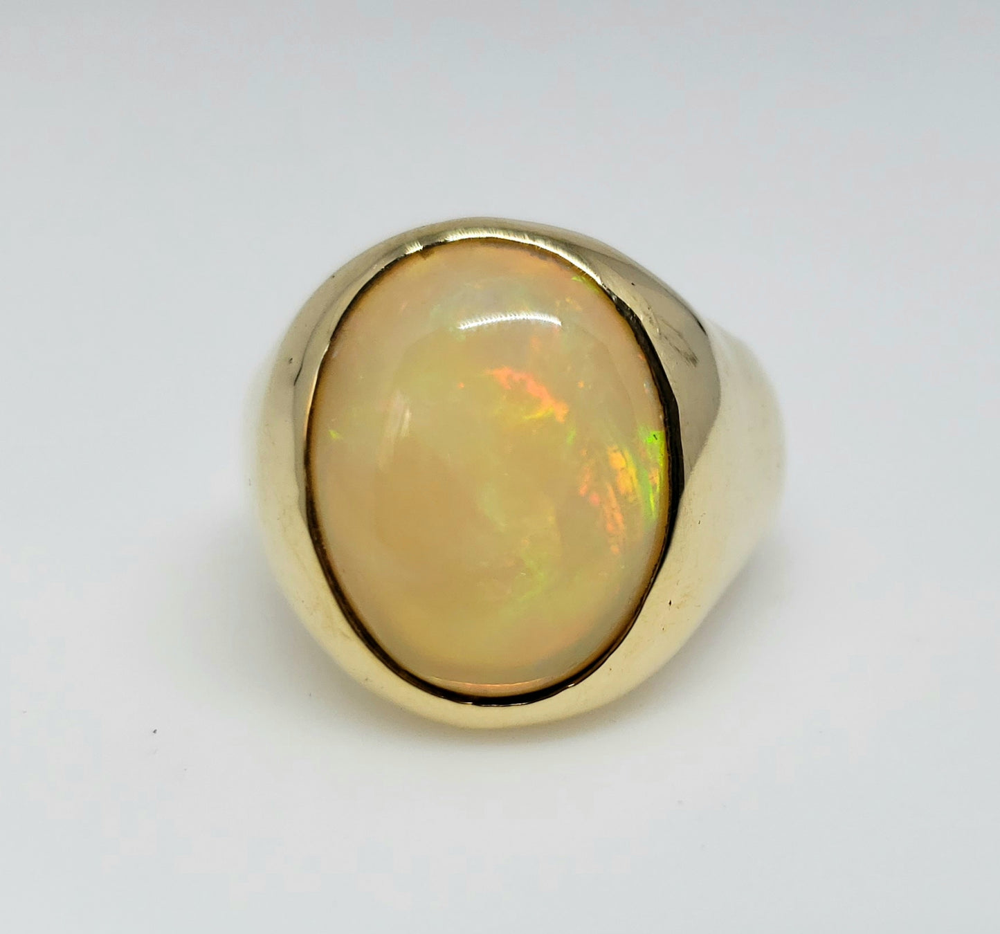 Mens Gold Opal Ring 