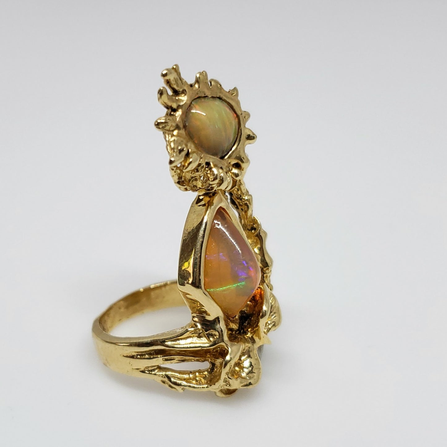 Opal Ring 14 Karat Gold  Statement Jewelry #134