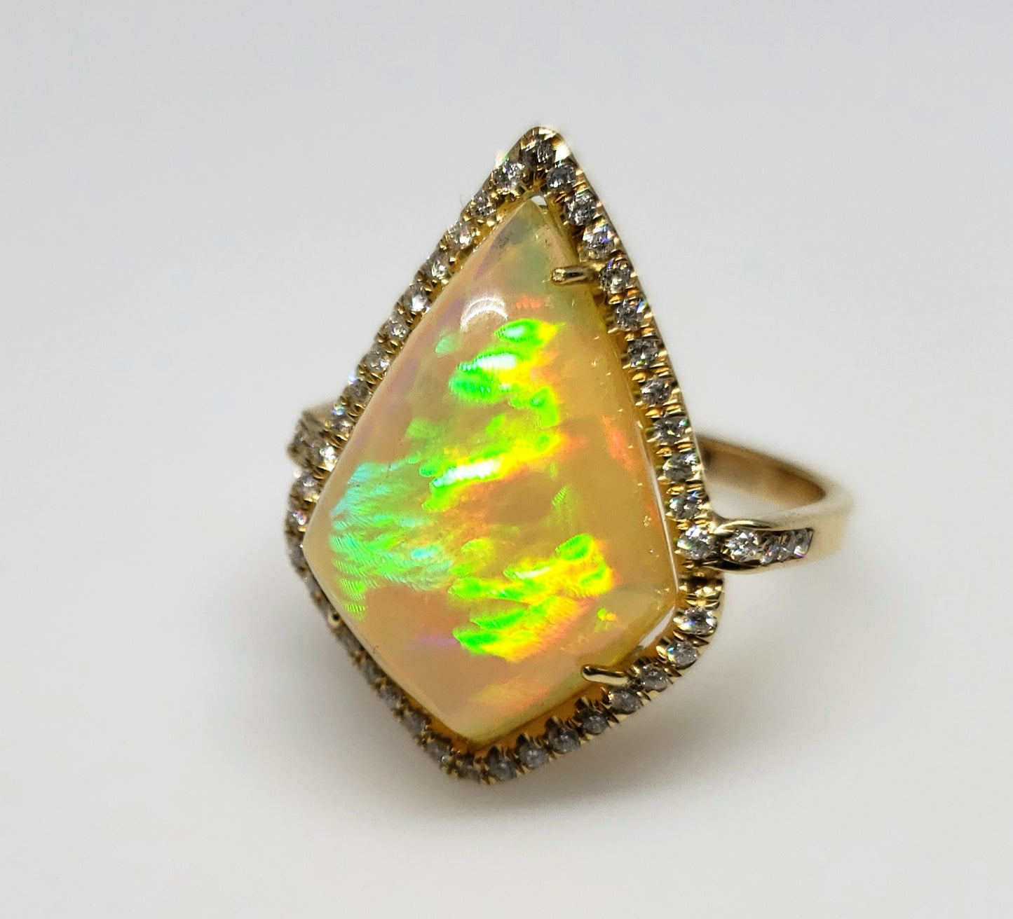 Opal Diamond Gold Ring