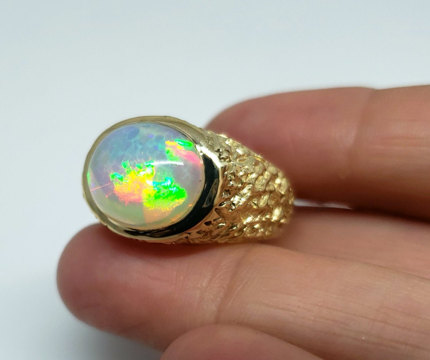 Men's Opal Ring 14 Karat Gold  #141