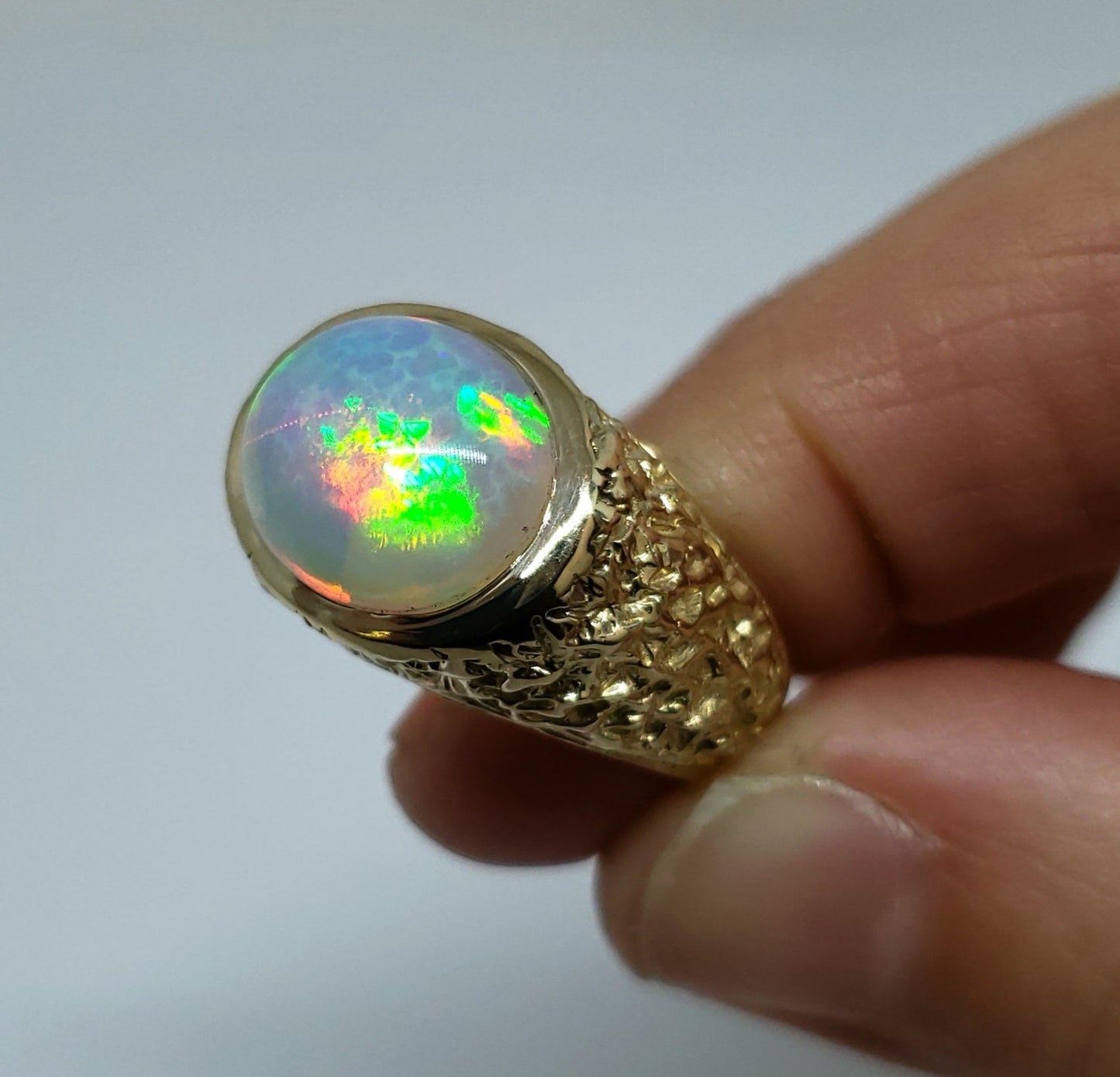 Men's Opal Ring 14 Karat Gold  #141