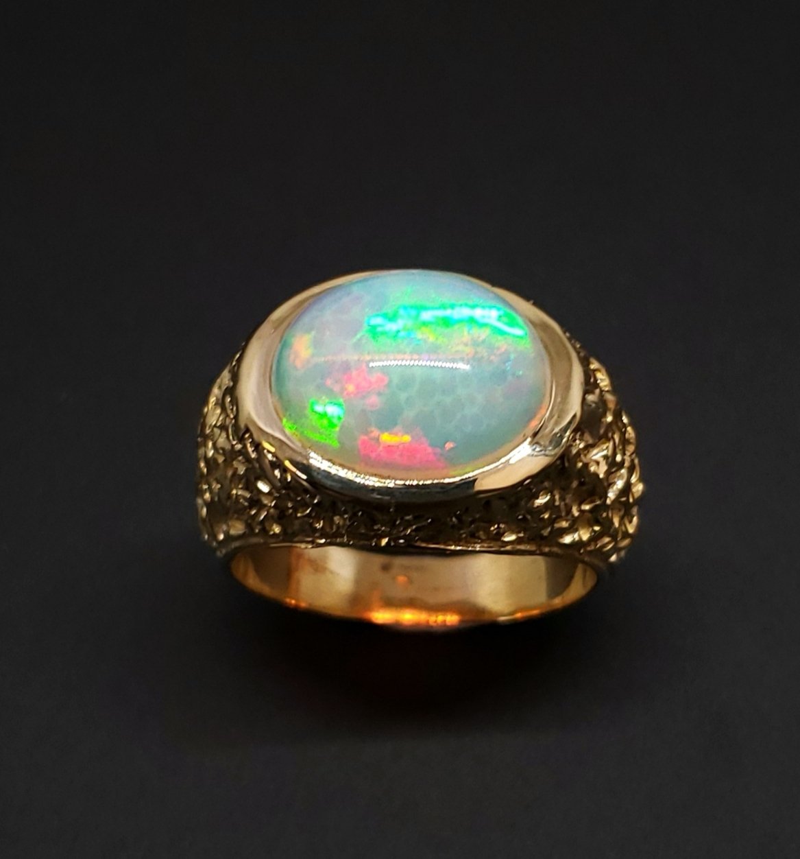 Men's Opal Ring 14 Karat Gold  #141