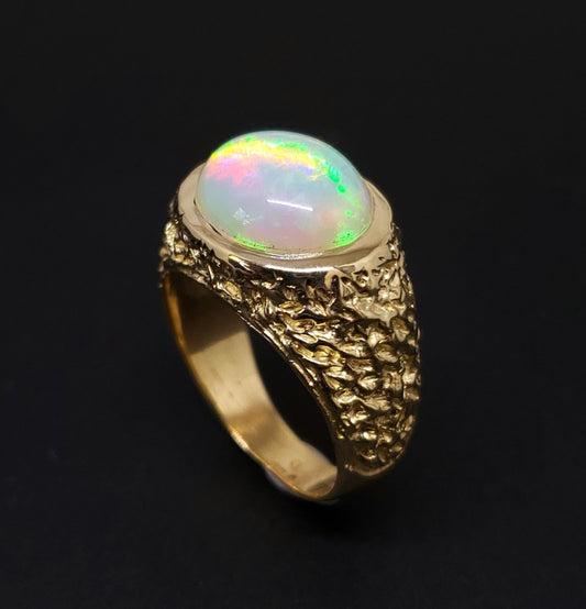 Men's Opal Gold Ring 