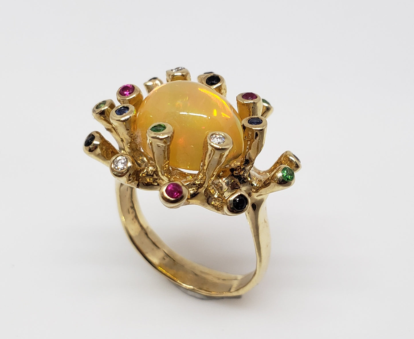 Opal  & Color Gemstones 14k Gold Ring #161