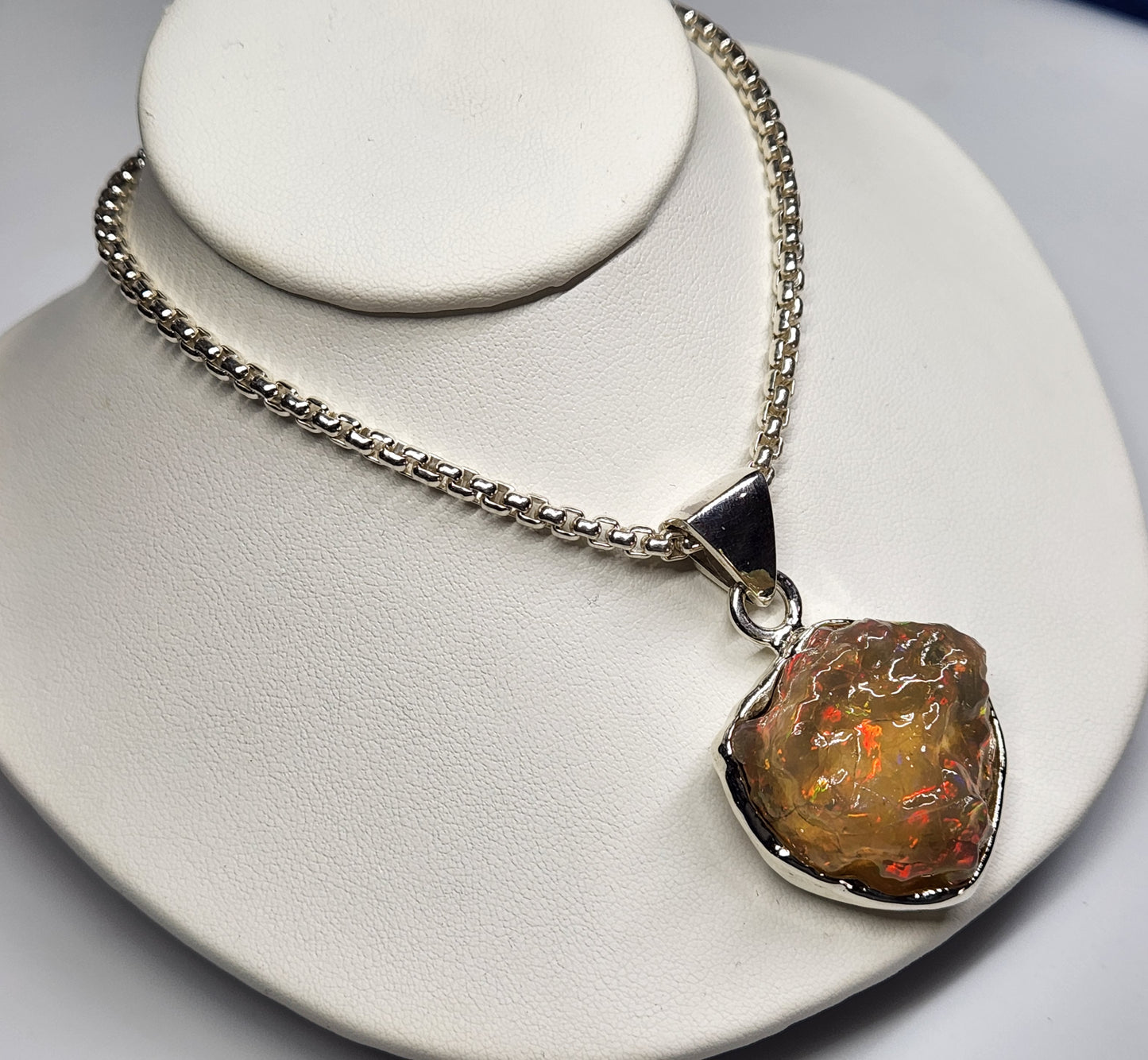 Natural Opal Specimen Pendant Sterling Silver #357