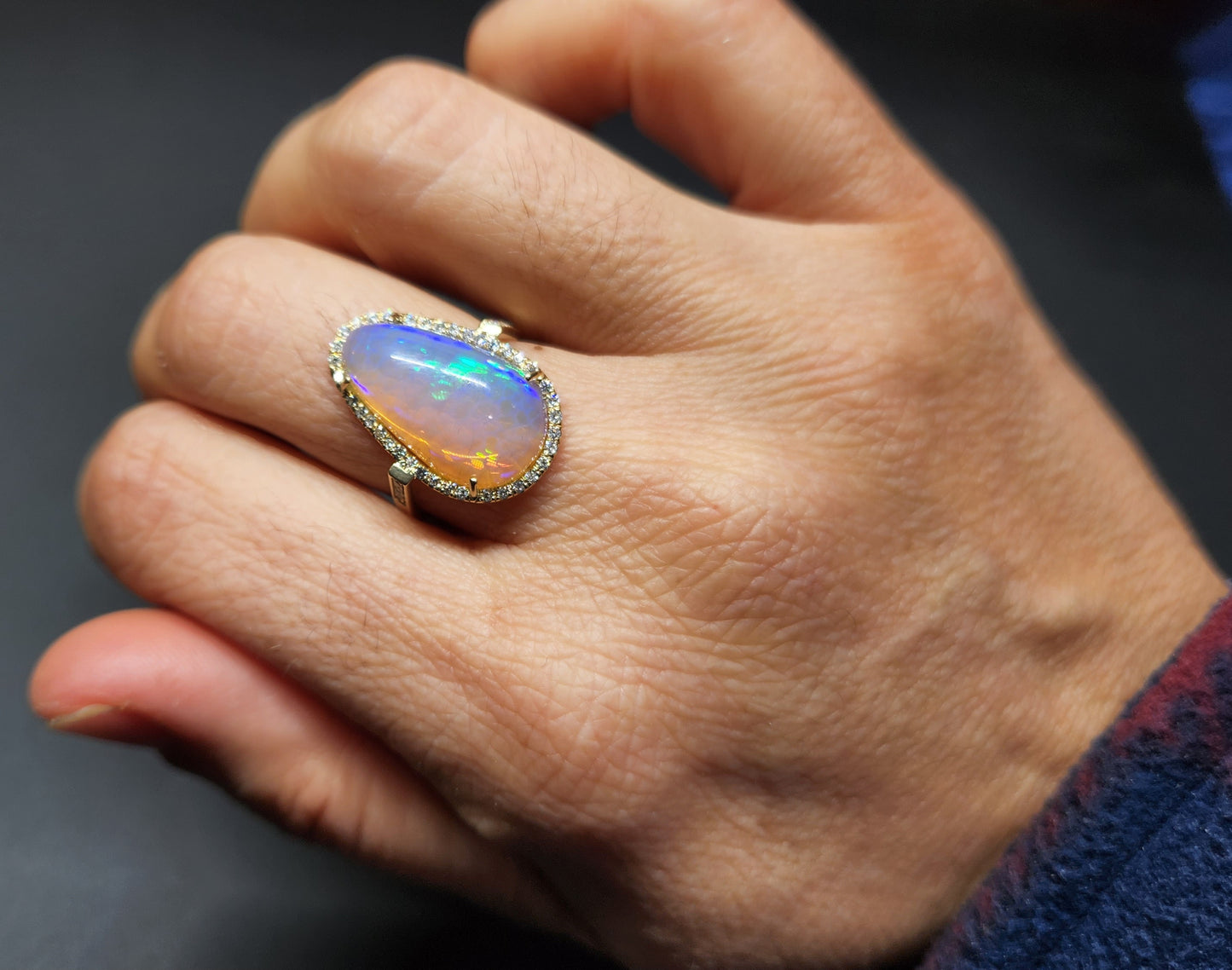 Opal & Diamond 14k Gold Ring #351